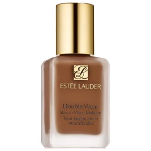 Estée Lauder Double Wear Stay-in-Place Foundation bottle on marble background – best foundation for oily skin